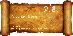 Patonay Bere névjegykártya